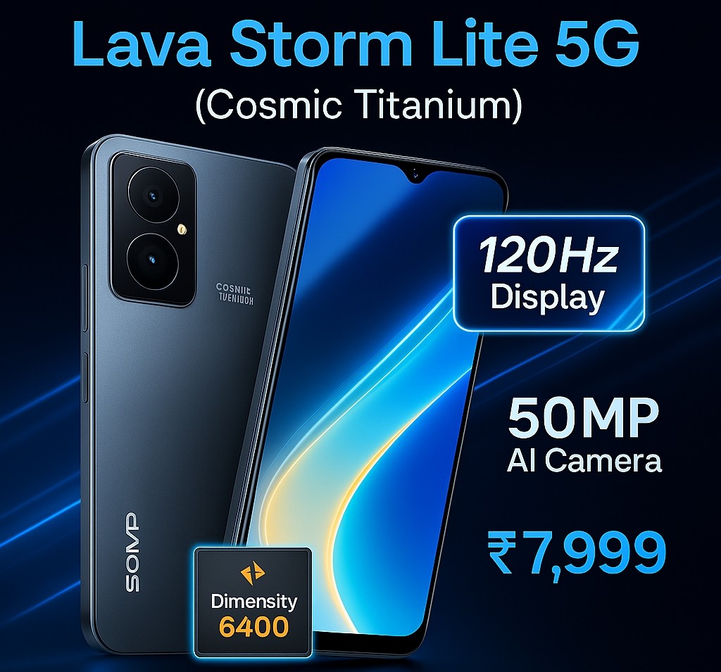 Lava Storm Lite 5G Launched: India's First Dimensity 6400 Phone with 64GB Storage