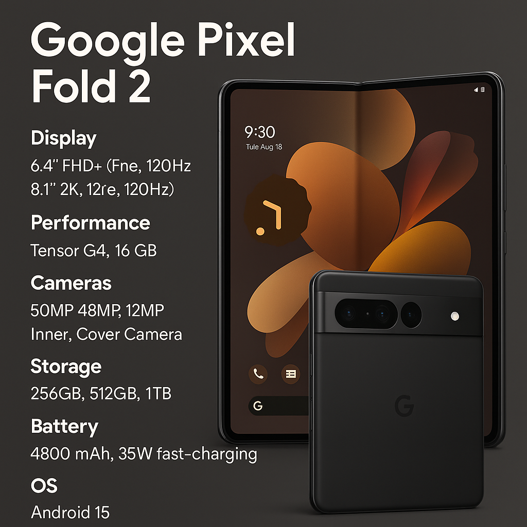 Google Pixel Fold 2 – Specs, Price, Features, Pros & Cons (2025)