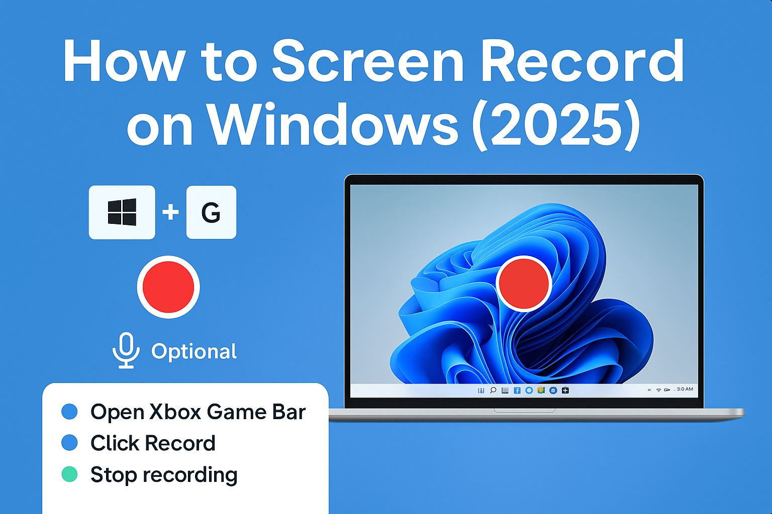 How to Screen Record on Windows Laptop or PC (With or Without Audio)