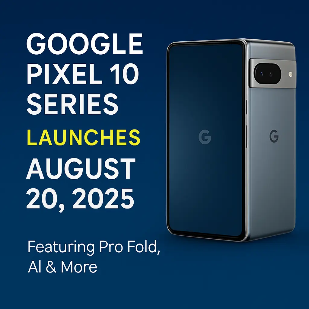 Google Pixel 10 Series Launches August 20, 2025 – Pro Fold, AI & More
